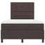Box spring seng med LED-lysstrimler Mørkebrun 120 x 200 cm Stof