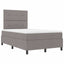 Box spring seng med LED-lysstrimler Gråbrun 120 x 200 cm Stof