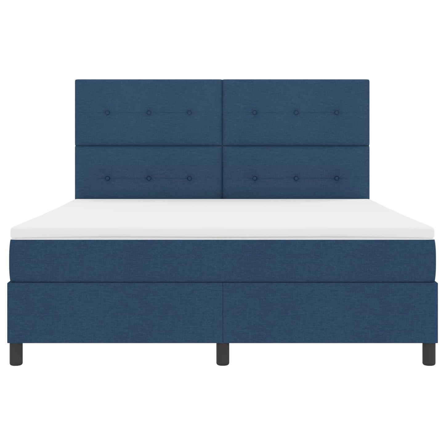Box spring seng med LED-lysstrimler Blå 180 x 200 cm Stof