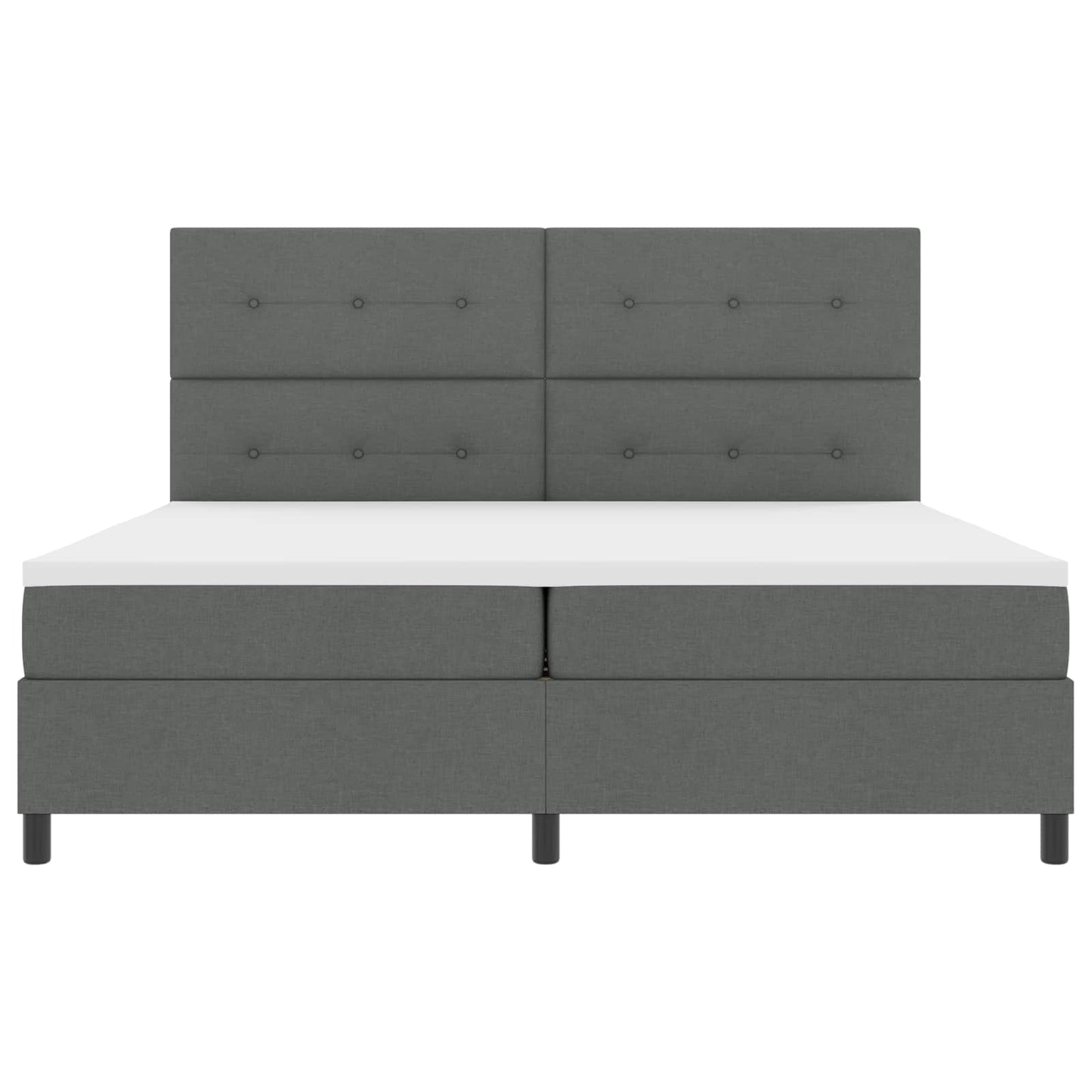 Box spring seng med LED-lysstrimler Mørkegrå 200 x 200 cm Stof
