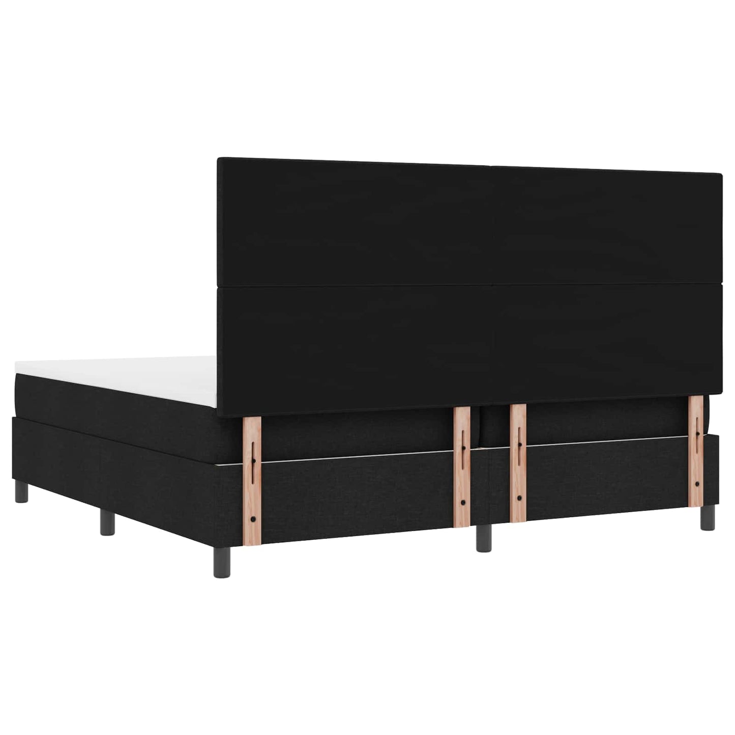 Box spring seng med LED-lysstrimler Sort 200 x 200 cm Stof