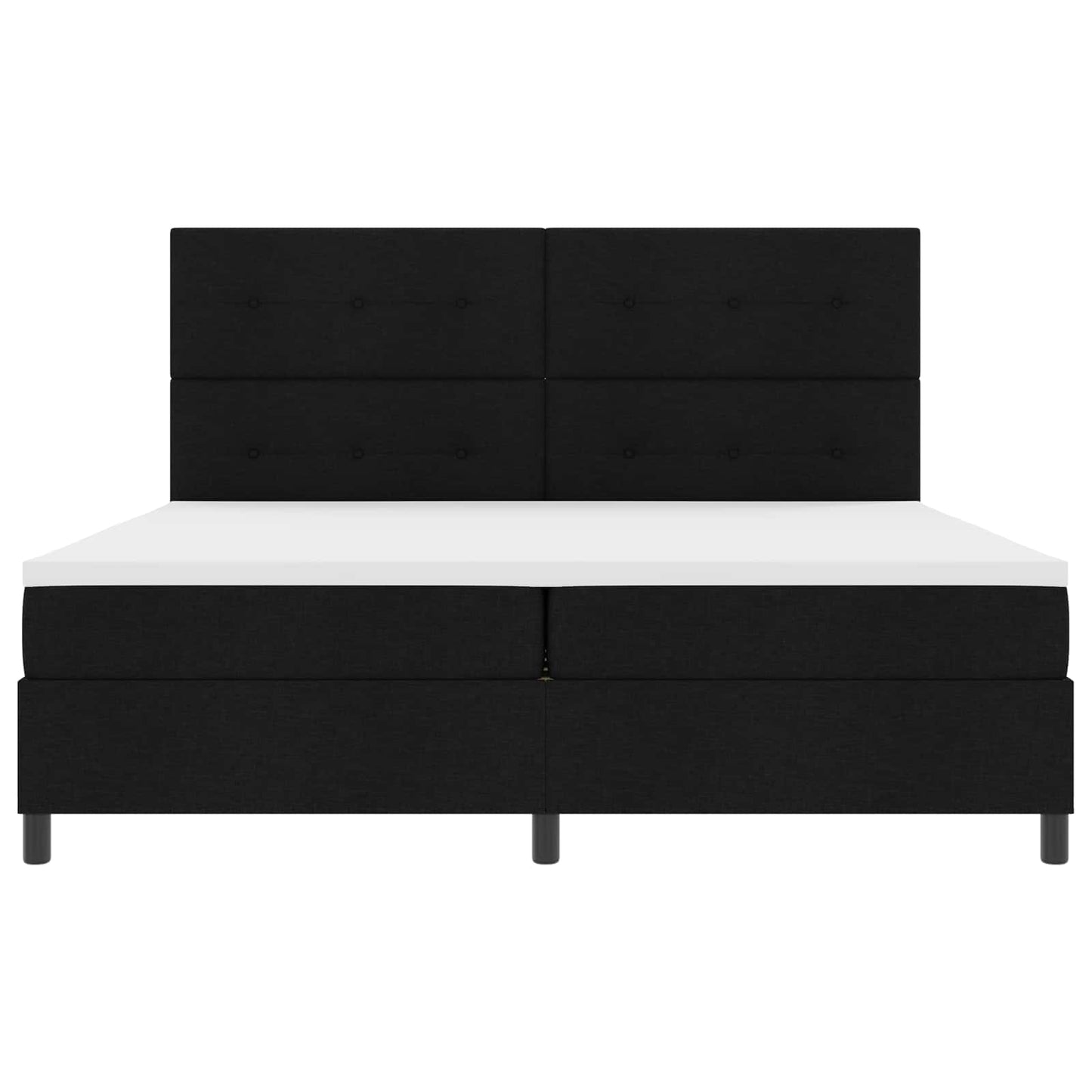 Box spring seng med LED-lysstrimler Sort 200 x 200 cm Stof