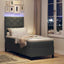 Box spring seng med LED-lysstrimler Mørkegrå 80 x 200 cm Stof
