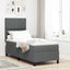 Box spring seng med LED-lysstrimler Mørkegrå 80 x 200 cm Stof