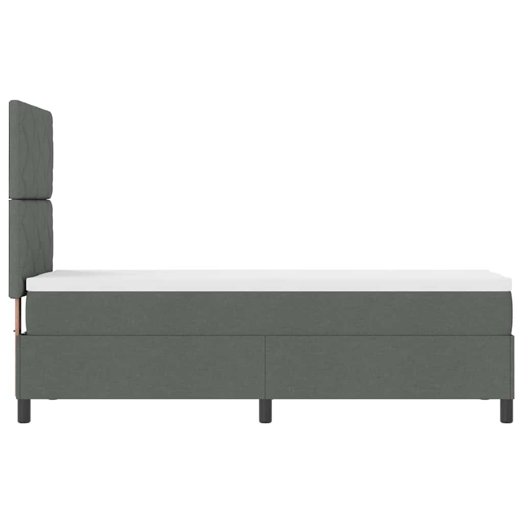 Box spring seng med LED-lysstrimler Mørkegrå 80 x 200 cm Stof