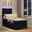 Box spring seng med LED-lysstrimler Sort 80 x 200 cm Stof