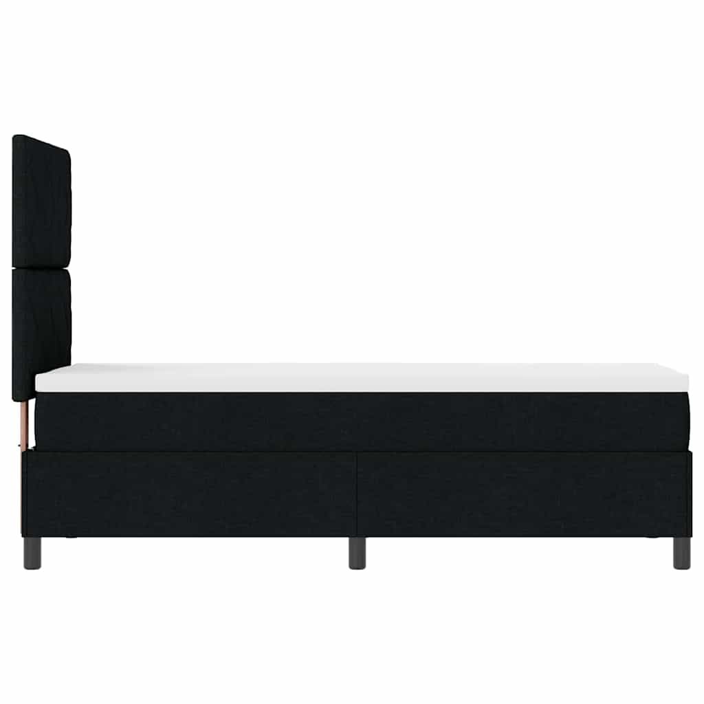Box spring seng med LED-lysstrimler Sort 80 x 200 cm Stof