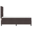 Box spring seng med LED-lysstrimler Mørkebrun 80 x 200 cm Stof