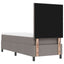 Box spring seng med LED-lysstrimler Gråbrun 80 x 200 cm Stof