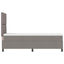 Box spring seng med LED-lysstrimler Gråbrun 80 x 200 cm Stof
