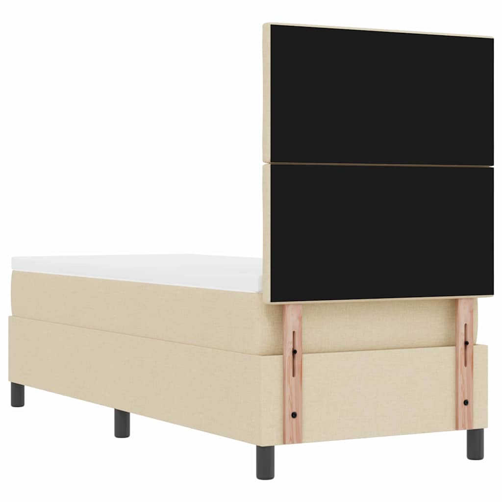 Box spring seng med madras med LED Creme 80 x 200 cm Stof