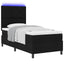 Box spring seng med LED-lysstrimler Sort 90 x 190 cm Stof