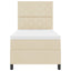 Box spring seng med LED-lysstrimler Creme 90 x 190 cm Stof