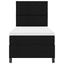 Box spring seng med LED-lysstrimler Sort 90 x 200 cm Stof