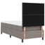 Box spring seng med LED-lysstrimler Gråbrun 100 x 200 cm Stof