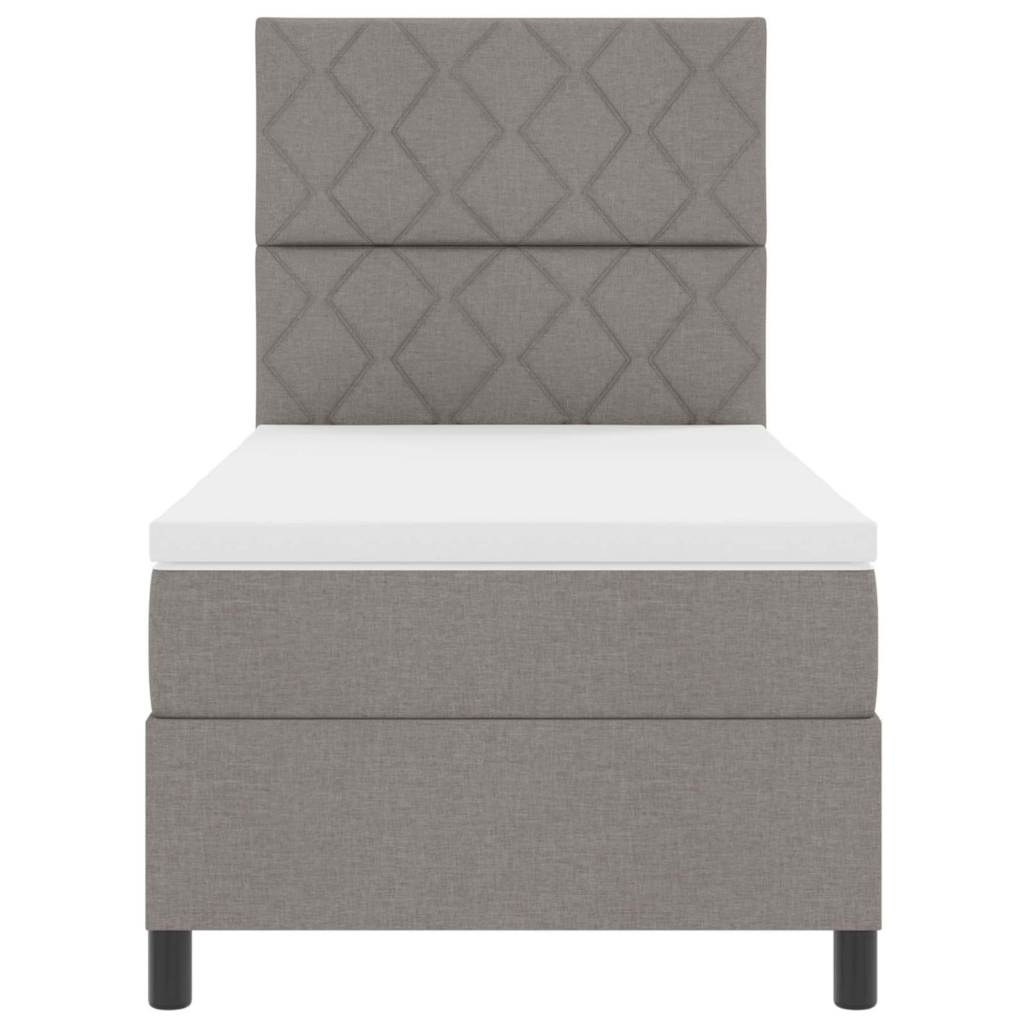 Box spring seng med LED-lysstrimler Gråbrun 100 x 200 cm Stof