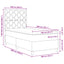 Box spring seng med LED-lysstrimler Gråbrun 100 x 200 cm Stof