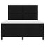 Box spring seng med LED-lysstrimler Sort 140 x 190 cm Stof