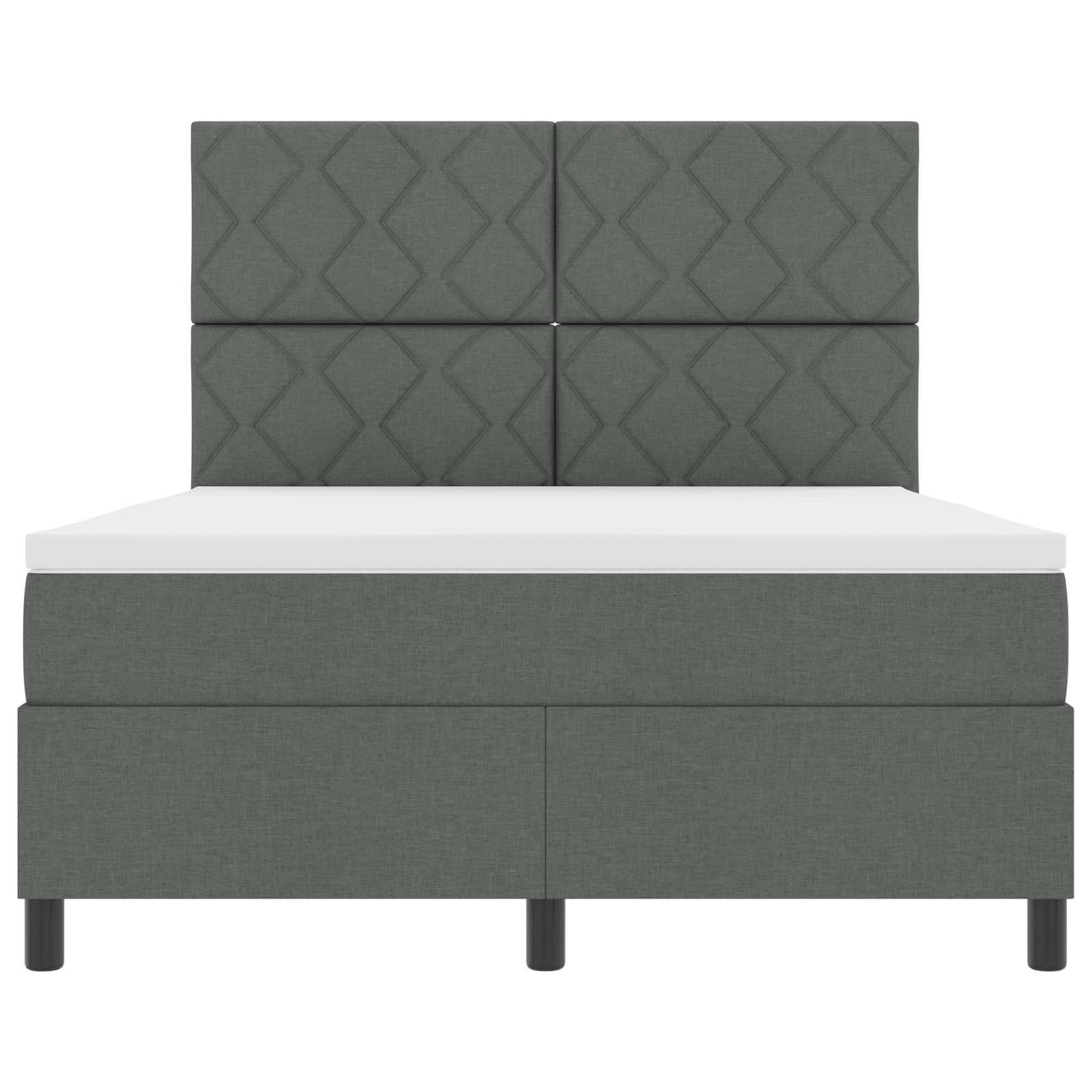 Box spring seng med LED-lysstrimler Mørkegrå 160 x 200 cm Stof