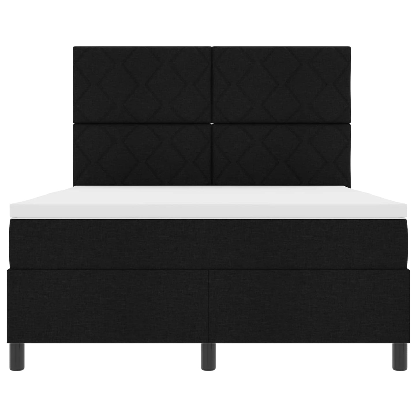 Box spring seng med LED-lysstrimler Sort 160 x 200 cm Stof
