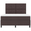 Box spring seng med LED-lysstrimler Mørkebrun 160 x 200 cm Stof