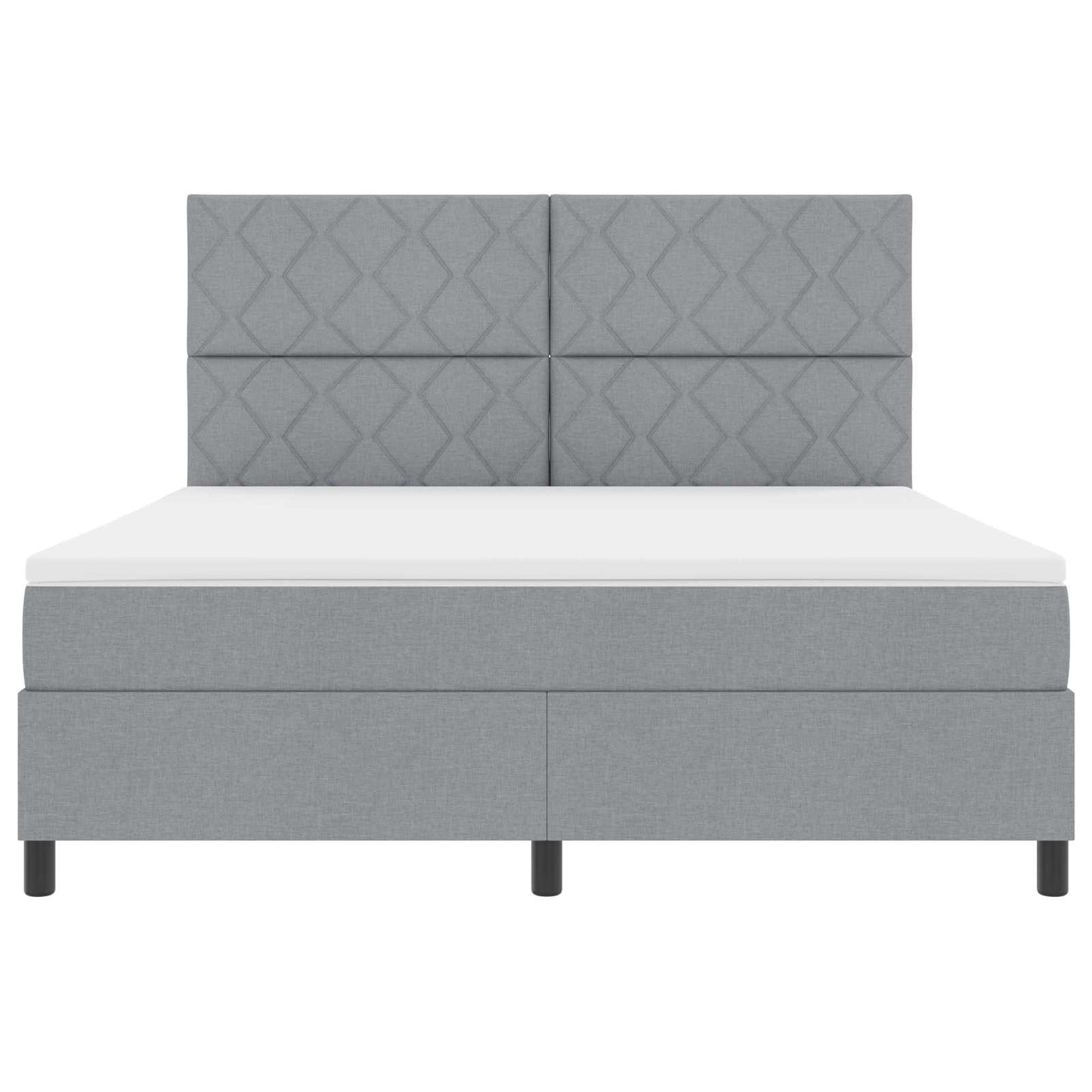 Box spring seng med LED-lysstrimler Lysegrå 180 x 200 cm Stof