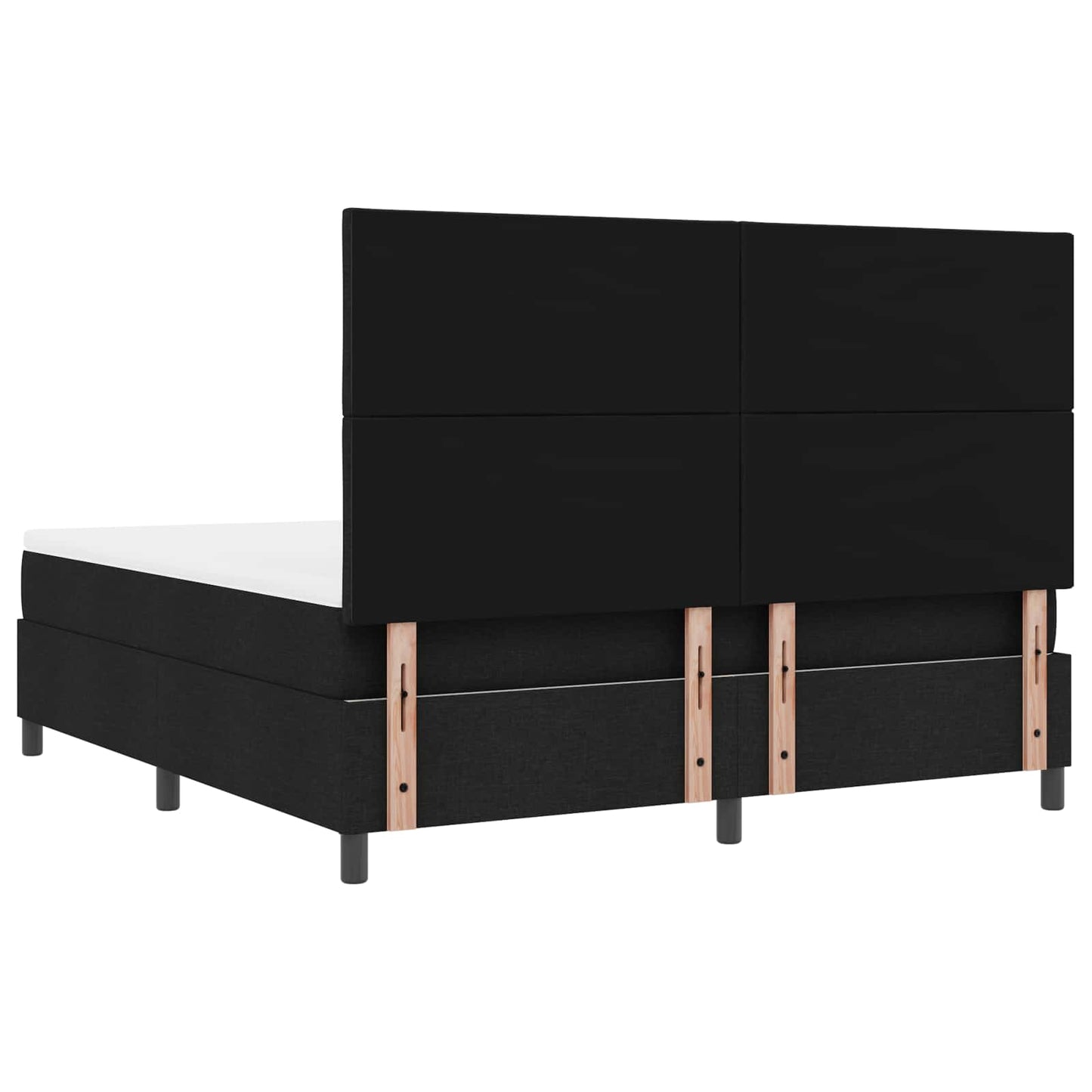 Box spring seng med LED-lysstrimler Sort 180 x 200 cm Stof