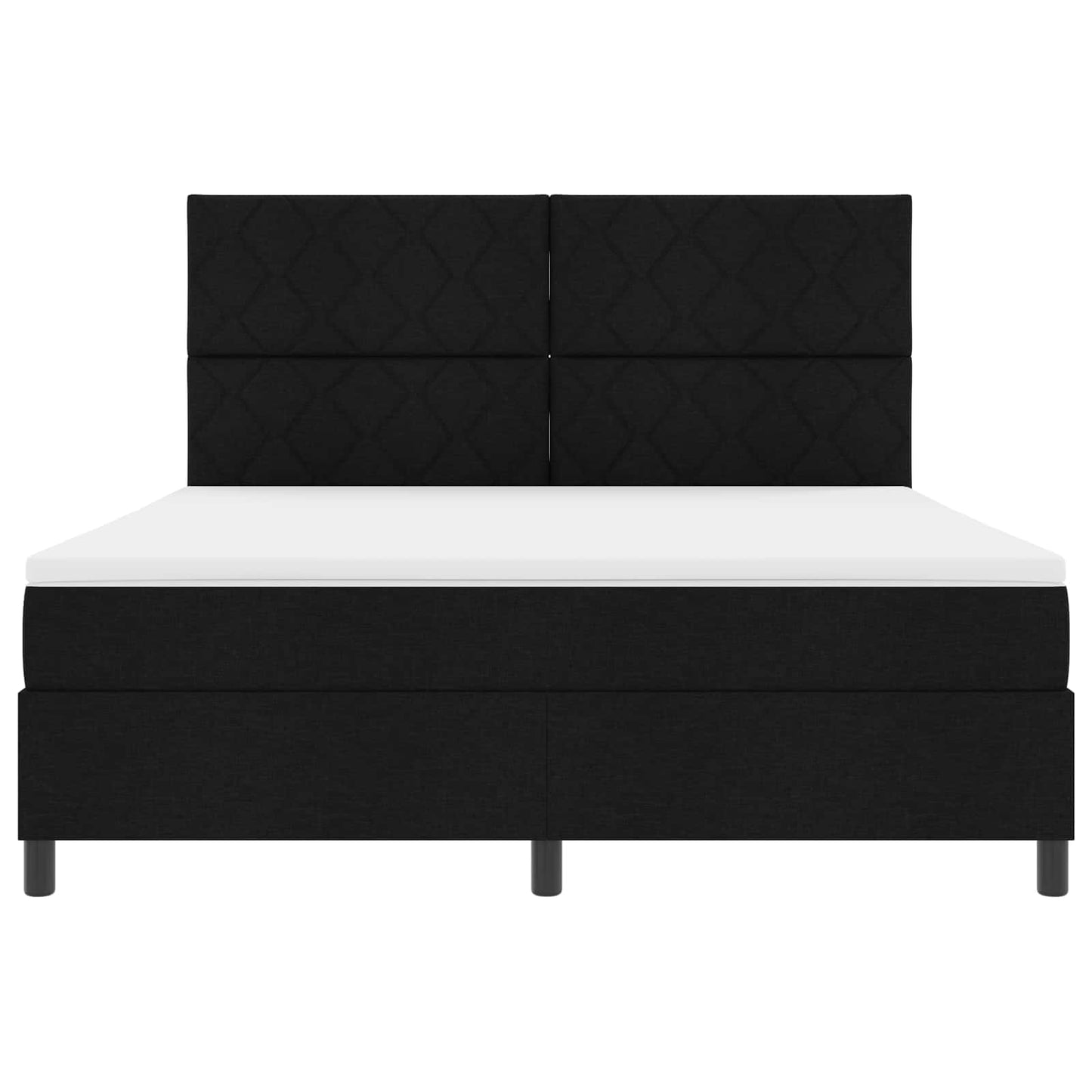 Box spring seng med LED-lysstrimler Sort 180 x 200 cm Stof