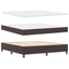 Box spring seng med LED-lysstrimler Mørkebrun 180 x 200 cm Stof
