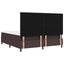 Box spring seng med LED-lysstrimler Mørkebrun 180 x 200 cm Stof