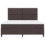 Box spring seng med LED-lysstrimler Mørkebrun 180 x 200 cm Stof