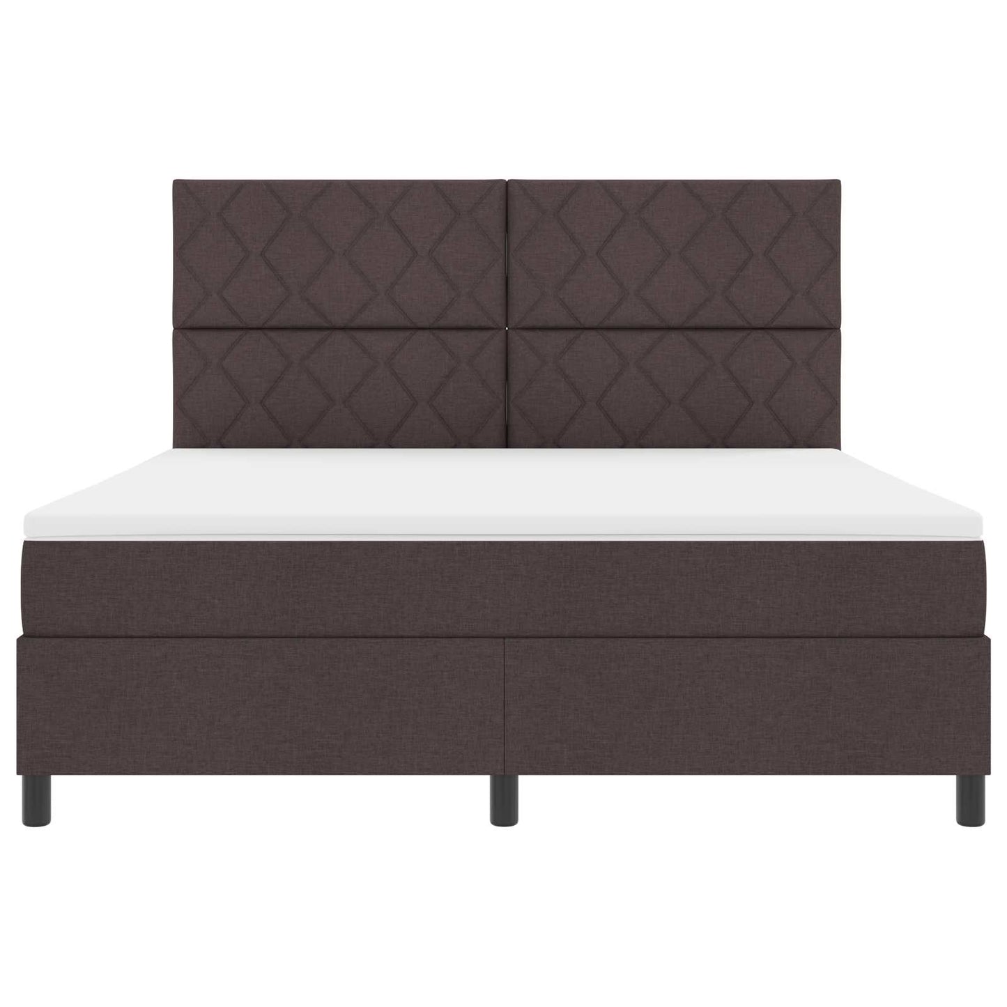 Box spring seng med LED-lysstrimler Mørkebrun 180 x 200 cm Stof