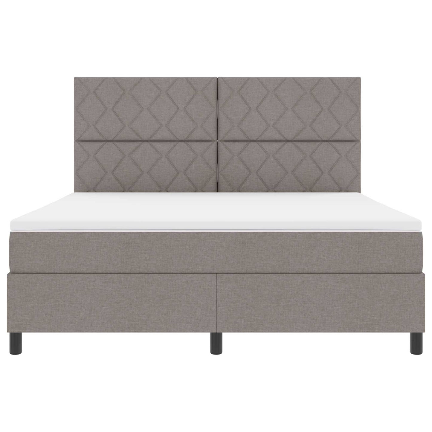 Box spring seng med LED-lysstrimler Gråbrun 180 x 200 cm Stof