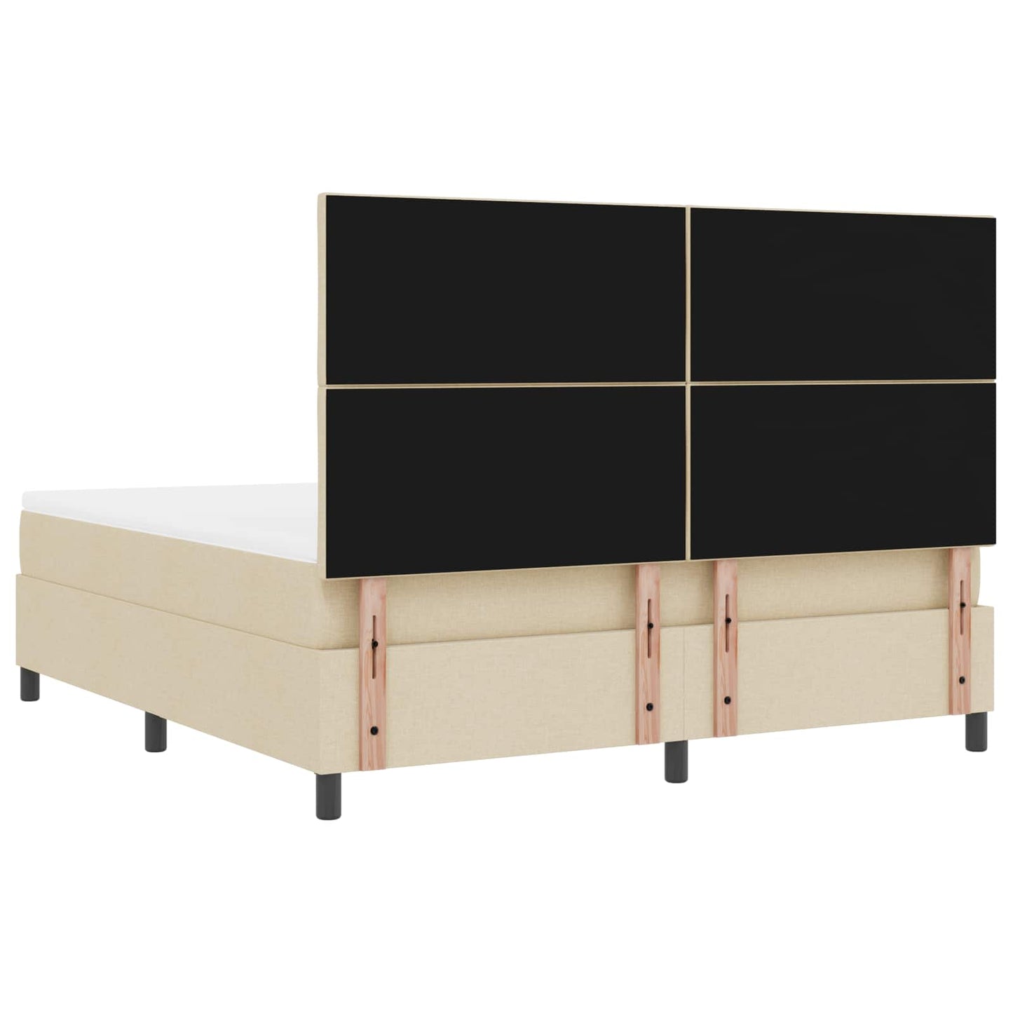Box spring seng med LED-lysstrimler Creme 180 x 200 cm Stof