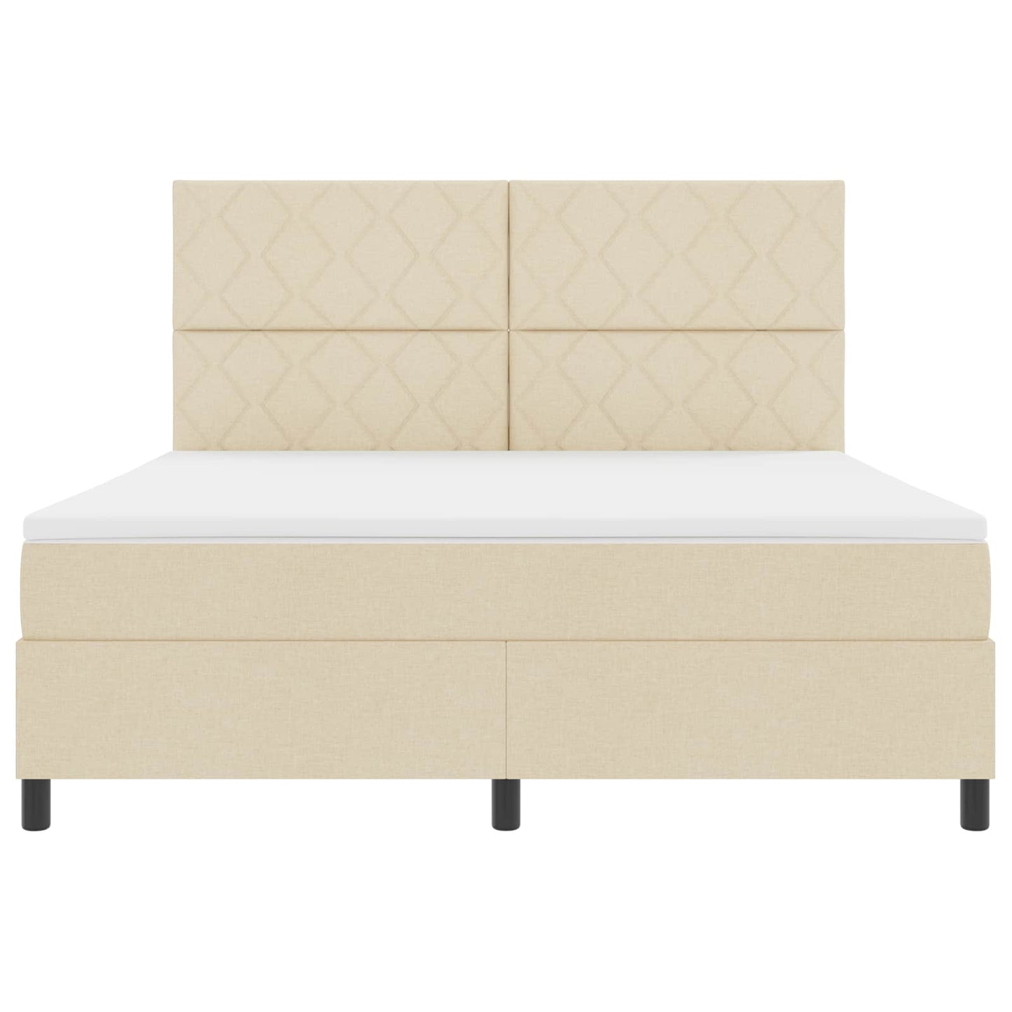 Box spring seng med LED-lysstrimler Creme 180 x 200 cm Stof