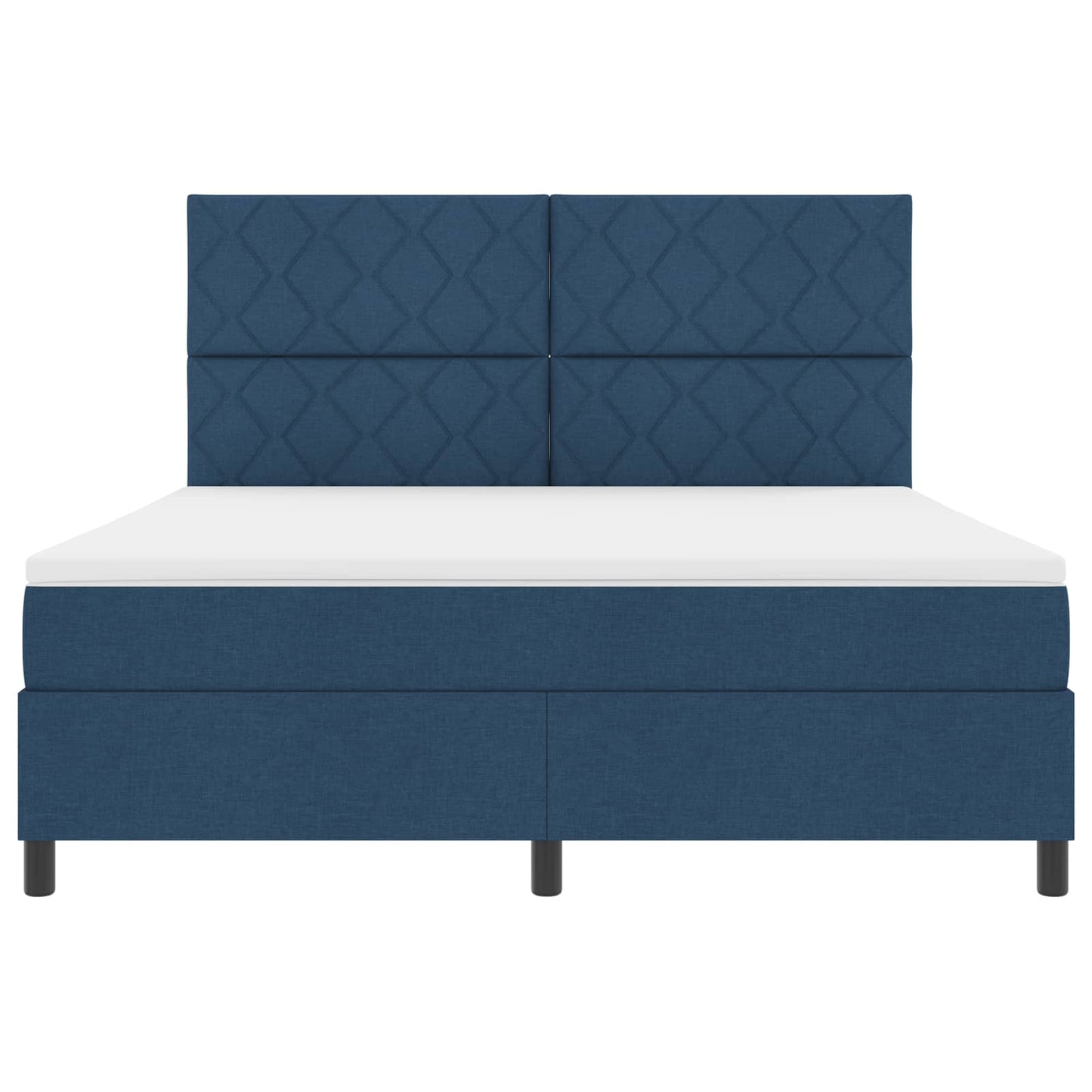 Box spring seng med LED-lysstrimler Blå 180 x 200 cm Stof