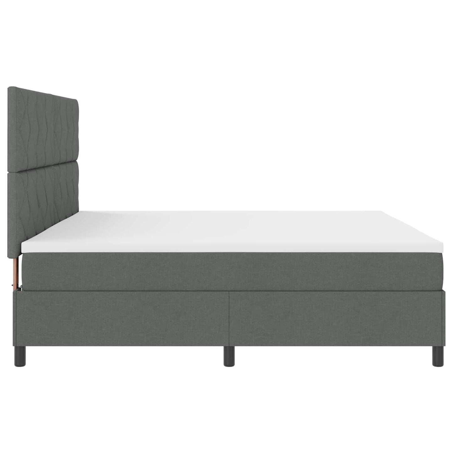 Box spring seng med LED-lysstrimler Mørkegrå 200 x 200 cm Stof
