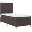 LED Box Spring Bed med hovedgærde Mørk Brun 100 x 200 cm Stof