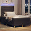 LED Box Spring Bed med hovedgærde Mørk Brun 120 x 190 cm Stof