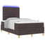 LED Box Spring Bed med hovedgærde Mørk Brun 120 x 190 cm Stof