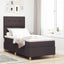 LED Box Spring Bed med hovedgærde Mørk Brun 90 x 190 cm Stof