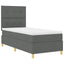 LED Box Spring Bed med hovedgærde Mørkegrå 90 x 200 cm Stof