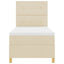 LED Box Spring Bed med hovedgærde Creme 90 x 200 cm Stof