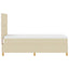 LED Box Spring Bed med hovedgærde Creme 90 x 200 cm Stof