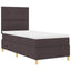 LED Box Spring Bed med hovedgærde Mørk Brun 100 x 200 cm Stof