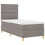 LED Box Spring Bed med hovedgærde Gråbrun 100 x 200 cm Stof