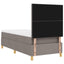 LED Box Spring Bed med hovedgærde Gråbrun 100 x 200 cm Stof