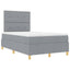 LED Box Spring Bed med hovedgærde Lysegrå 120 x 190 cm Stof