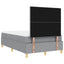 LED Box Spring Bed med hovedgærde Lysegrå 120 x 190 cm Stof