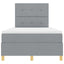 LED Box Spring Bed med hovedgærde Lysegrå 120 x 190 cm Stof